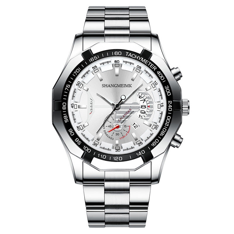 New large dial men's stainless steel watch calendar quartz watch men's watch creative wristwatch manufacturer wholesale dropshipping