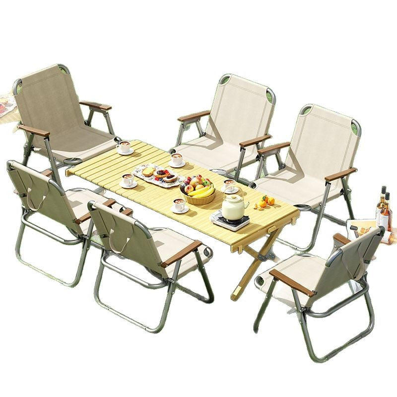 Outdoor foldable table and chair set, collapsible camping chair, portable picnic chair, ultralight meter fishing beach chair