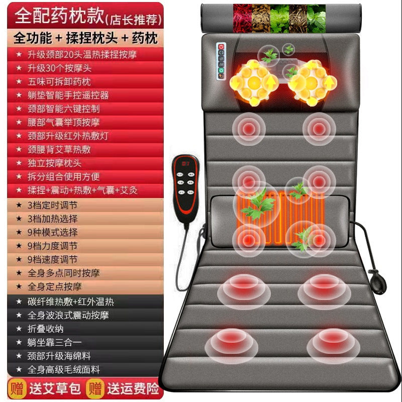 Ready-to-ship multifunctional full body massage mat - neck massager, lumbar, back, head, and neck kneading electric blanket