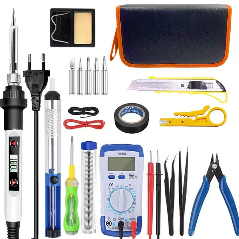 80W internal thermal digital display electric soldering iron adjustable temperature 908S multimeter combination set maintenance tool electric welding pen soldering iron