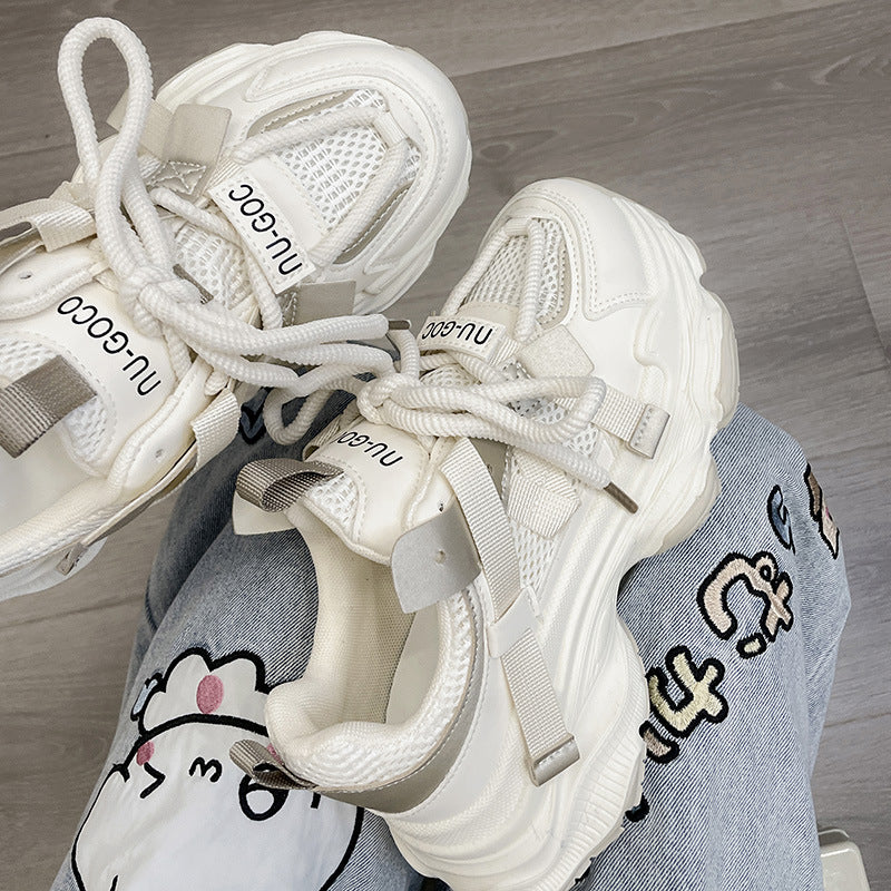 2026 new women's chunky sneakers: trendy dad shoes, platform, height increasing, slimming, versatile casual athletic shoes, lightweight student shoes