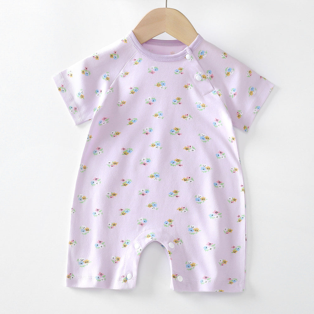 Baby clothes summer thin pure cotton air-conditioning clothes pajamas newborn baby short-sleeved onesie baby outing khaki crawling