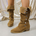 new arrival rivet pointed toe two-wear boots autum cross-border plus sizeretroexport thick heel knight boots for women