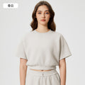 Women's summer casual activewear set: cloud-like air layer, loose fit, slimming, solid color, fashionable fitness yoga two-piece outfit
