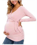fashion trendy mom cross v-neck nursing t-shirt maternity top - in stock, relaxed fit