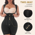 tummy control butt lift front-breasted body shaping jumpsuit with adjustable shoulder straps and crotch zipper one-piece corset shaping