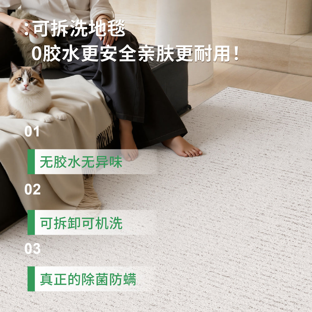 Removable and washable carpet, living room italian minimalist style sofa coffee table sound insulation mat, high-end no-wash and wipeable bedroom bedside blanket