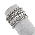 Handmade beaded bead chain wholesale fashion cross-border jewelry metal style stylish geometric versatile alloy stacked bracelet for women