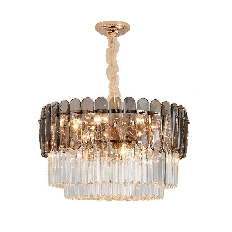 Light luxury crystal lamp creative living room chandelier post-modern simple atmosphere high-end villa Hong Kong-style restaurant bedroom lighting