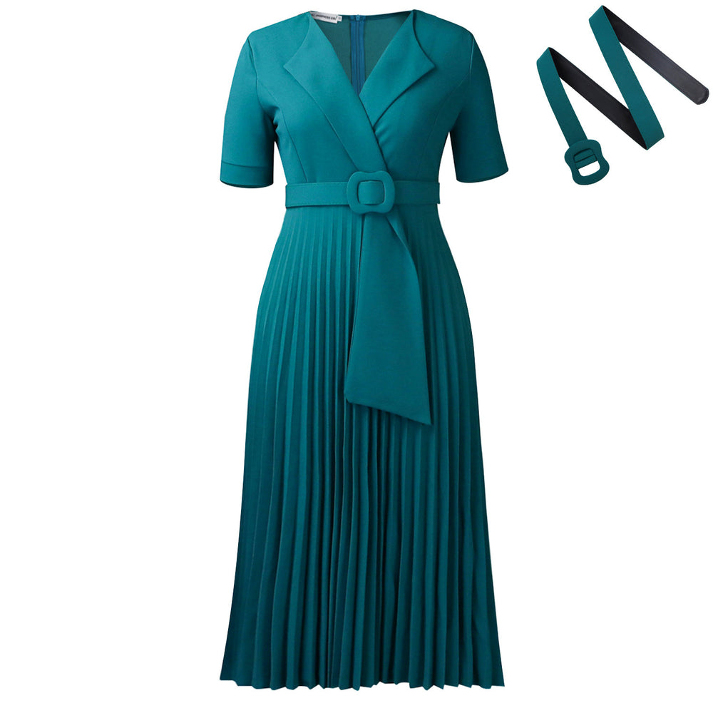 D593  fashion sexy short sleeve v neckfashionelegantelegance pleated plus sizehigh waist african dress