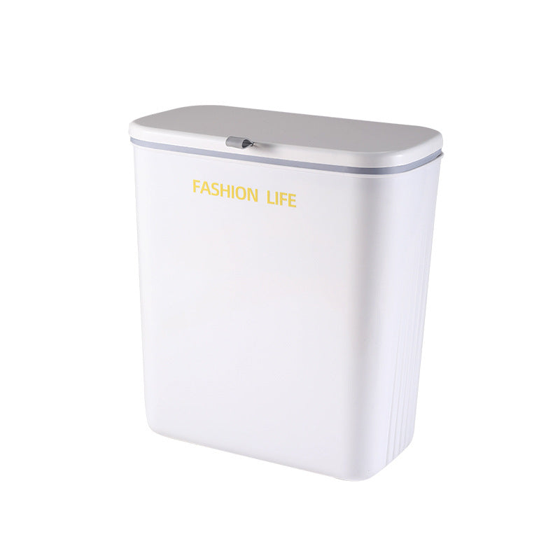 Kitchen trash can bathroom with lid crevice garbage storage bucket for home wall mounted installation-free multi-purpose trash can