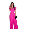 summer /europe & us/ export solid color sexy v-neck workwear jumpsuit casual women's clothing