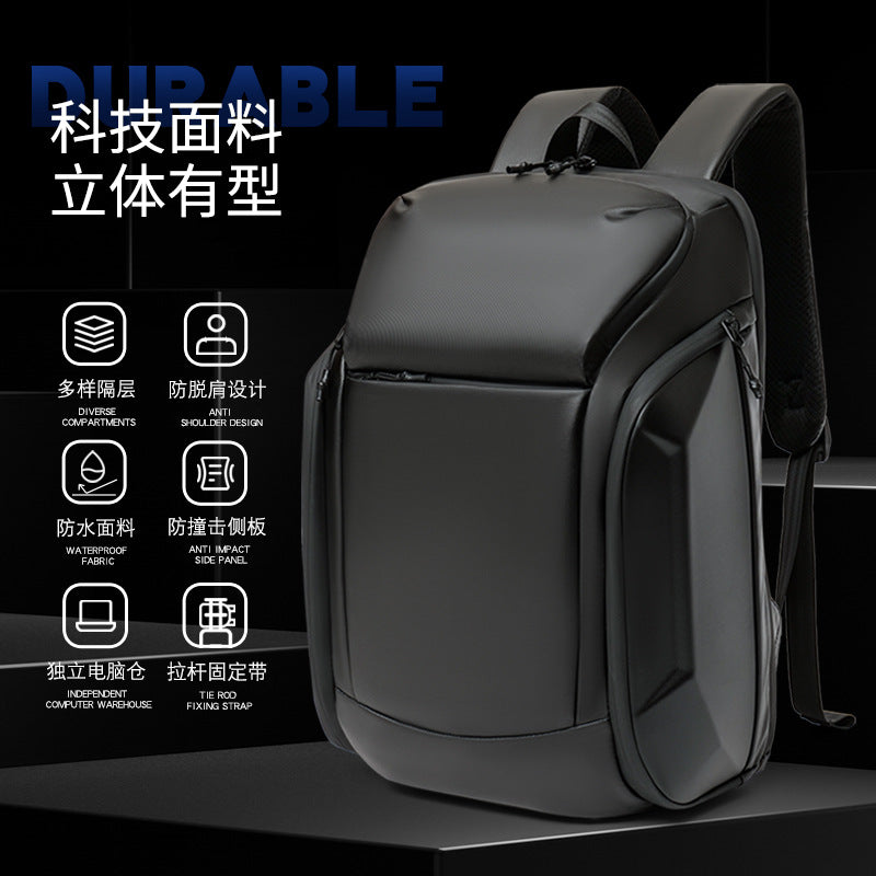 New large-capacity high-end men's backpack, locomotive wind EVA pressure case, computer bag, three-dimensional stylish backpack.