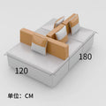 Office reception nappa leather sofa minimalist creative corner sofa waiting area sofa coffee table set