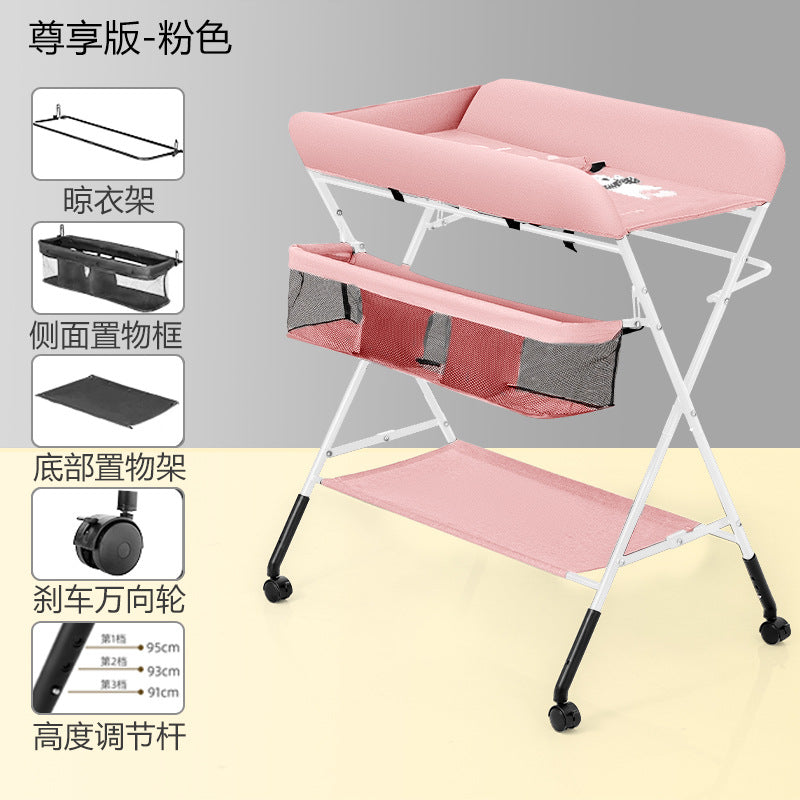 Diaper changing table - portable, multifunctional, foldable baby care station for newborns - bathing, diaper changing, and massage