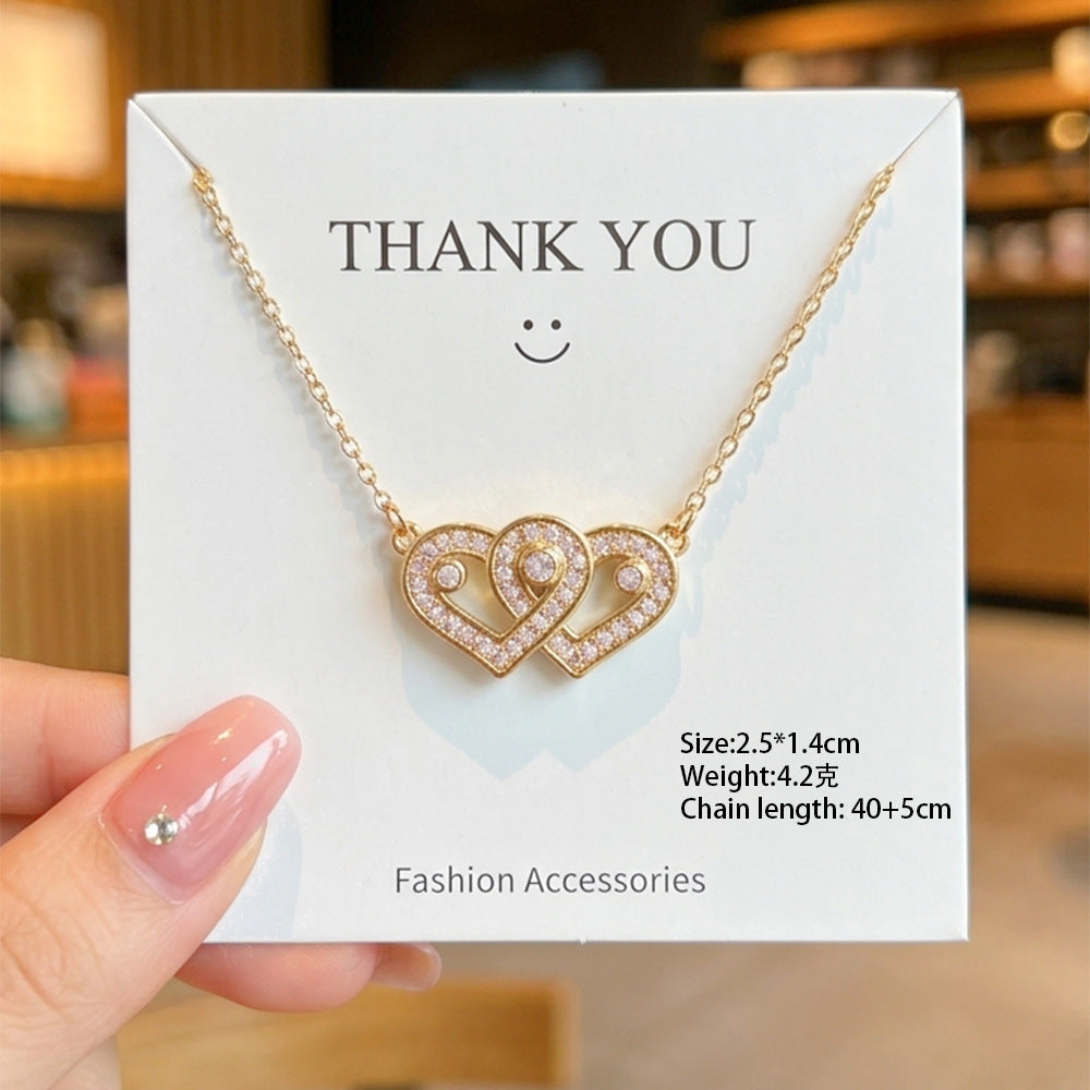 Mother's day bestseller: copper-plated zirconia heart necklace - women's luxury fashion, unique design, perfect holiday gift, choker jewelry