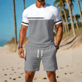 men's short-sleeve and shorts set, casual sportswear set, 3d printed cross-border hot seller, dropshipping available