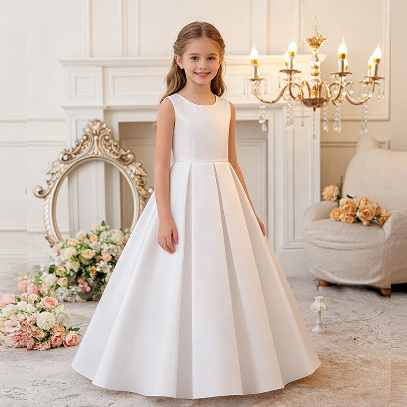 fashionable girls' evening gown, kids' birthday party princess dress, girls' vacation beach dress, summer maxi dress
