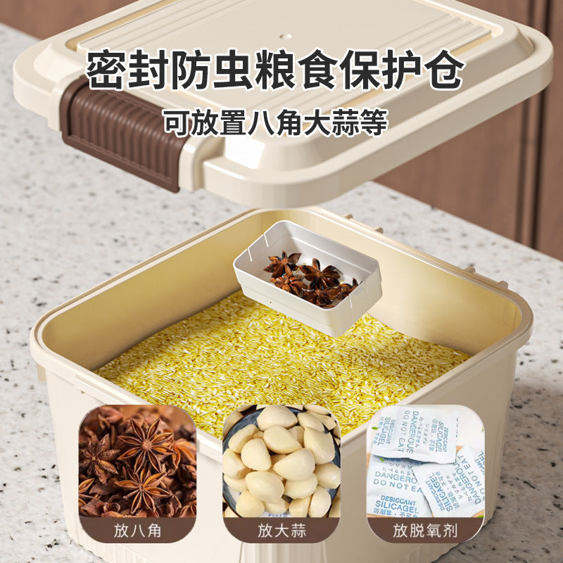 Storage tank for multigrain flour bucket 5kg 10kg Food grade rice tank Sealed insect-proof and moisture-proof 25kg Household rice bucket