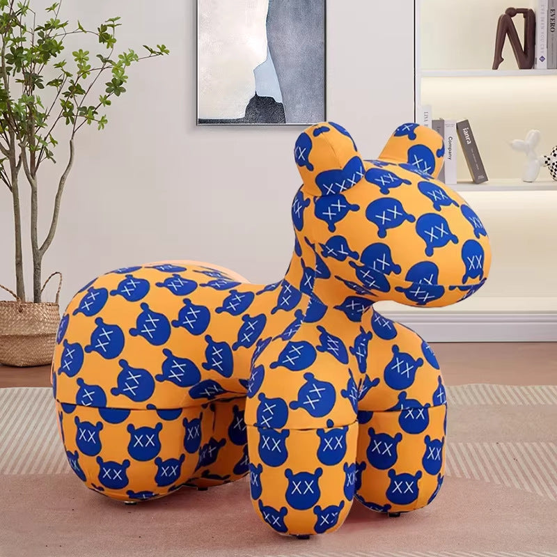 Creative pony chair - adorable kids' animal ride-on sofa stool - cartoon chair plush toy - home decor accent