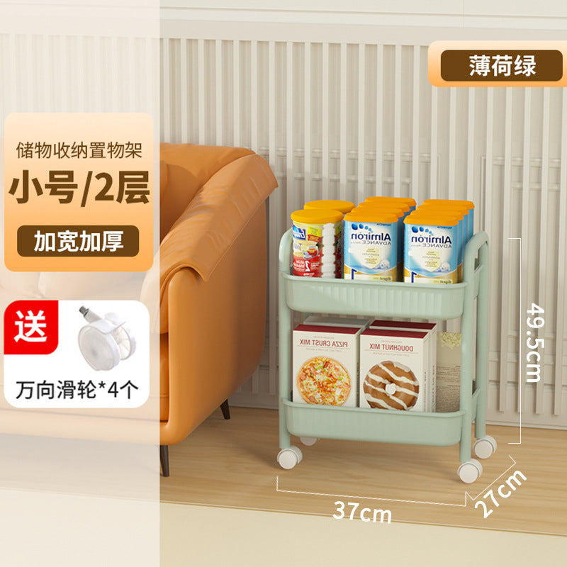 Multi-tier rolling cart organizer - portable storage rack for snacks, kitchen, bathroom, and more
