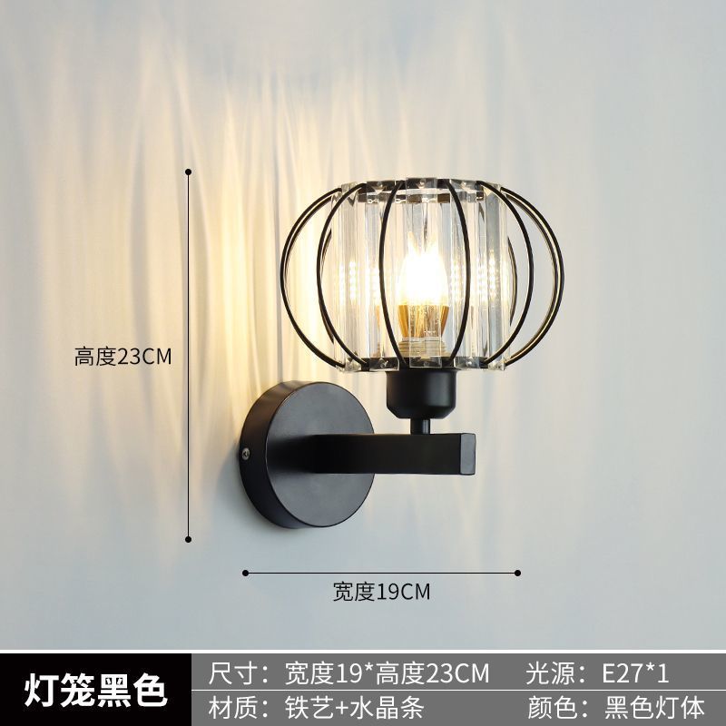 Hotel light luxury crystal bedside wall lamp  new internet celebrity corridor aisle bedroom entrance wall background wall lamp