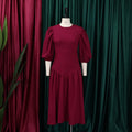 D3164 european and american clothing  new  pleated african plus size fashion puff sleeve foreign trade dress
