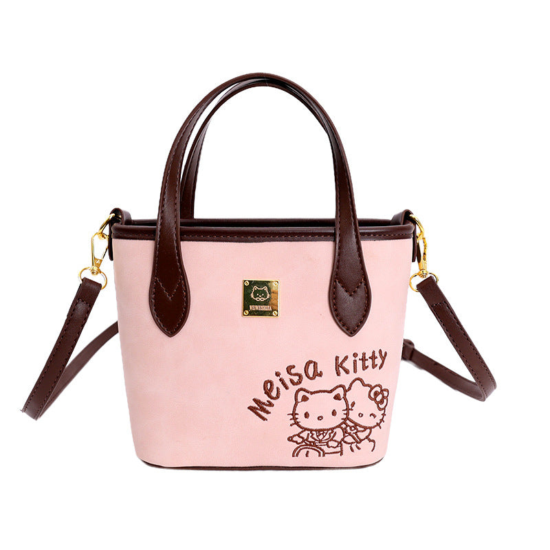 new embroidered bucket bag for women, 2025 autumn/winter versatile shoulder bag, underarm bag, high-end textured crossbody bag
