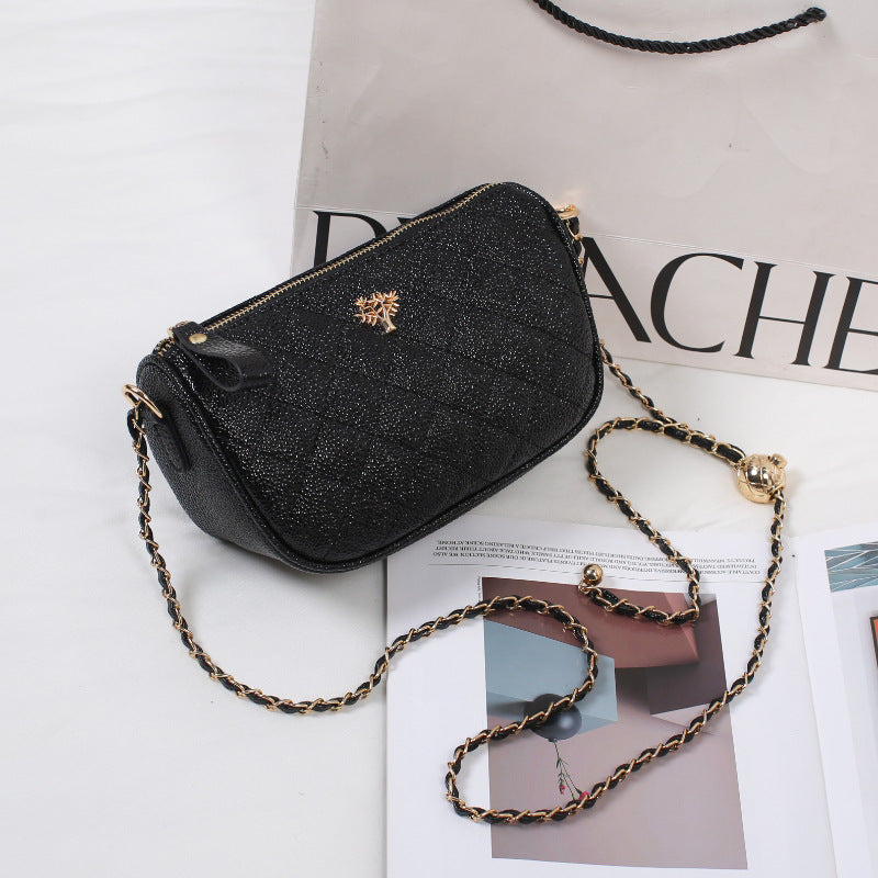 Spot caviar shoulder messenger bag diamond simple chain bag small fragrant style fashion casual high sense small square bag