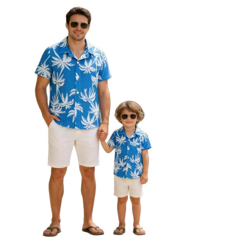 Factory direct wholesale children's floral shirts - perfect for songkran festival, southeast asian water festivals, kids' beach vacations, and casual short-sleeve wear