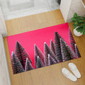 Red christmas floor mat - santa claus & christmas tree coral fleece entrance mat for home & bar