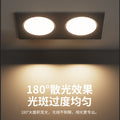 Double-head downlight double-hole embedded ultra-thin rectangular simple lamp living room aisle entrance ceiling led spotlight bold