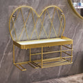 Bathroom decorative shelf wall mount - toilet paper, hair dryer, and cosmetic organizer for vanity - no drilling required