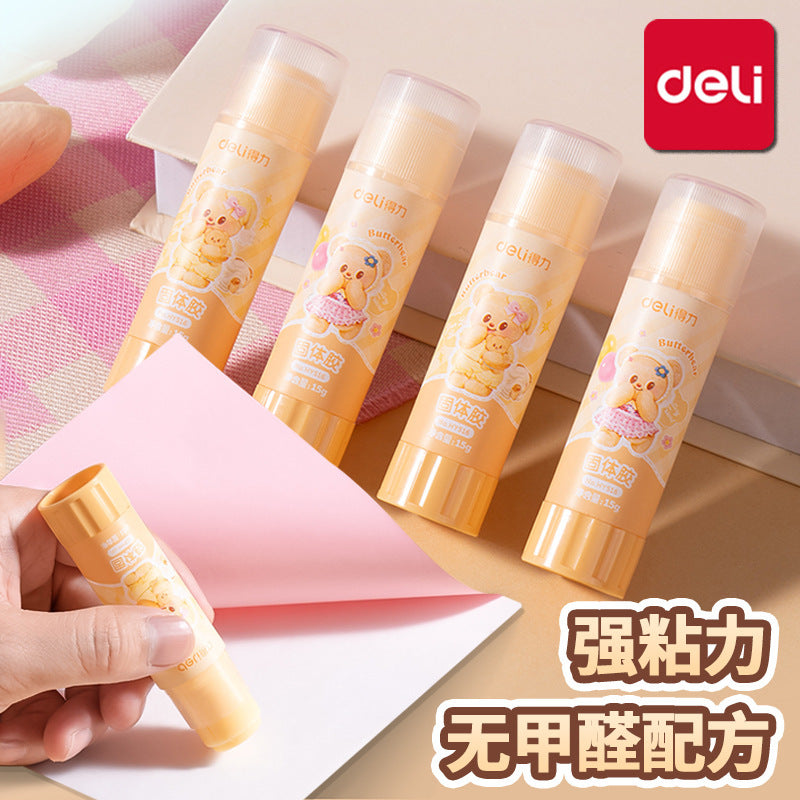 Deli butter bear solid glue student cartoon handmade glue high viscosity glue stick office solid glue wholesale