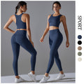 All-in-one high-strength shockproof yoga vest suit nude antibacterial inner elastic sports fitness two-piece set for women