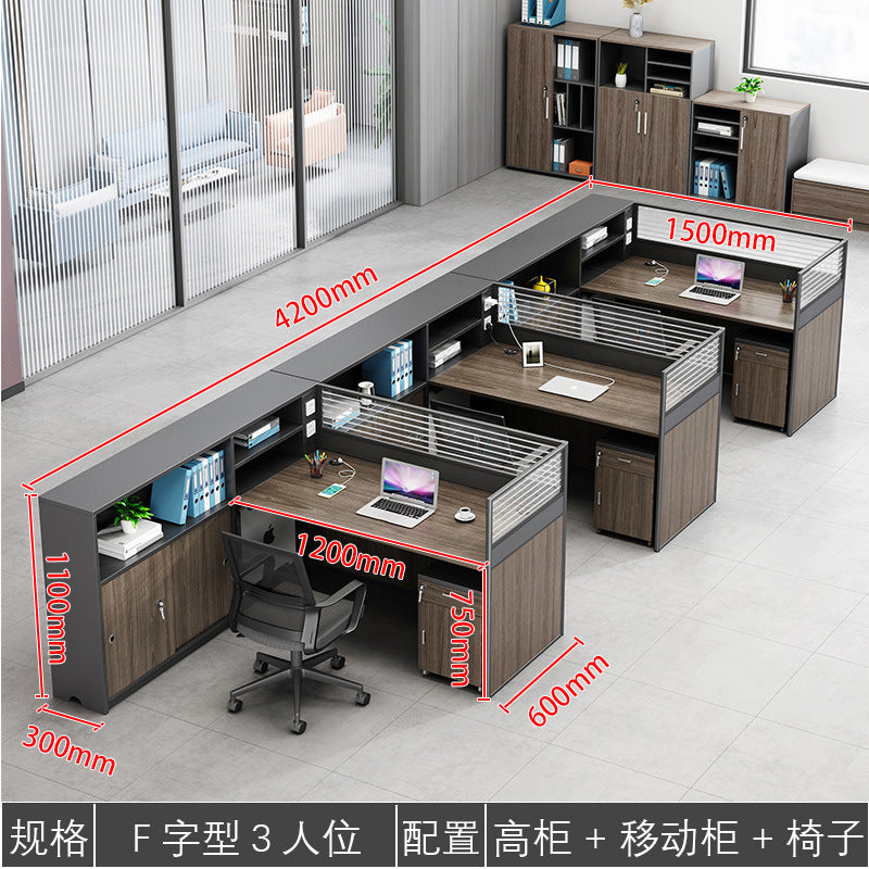 Saint li staff office desk and chair set - minimalist modern computer desk, office financial partition desk