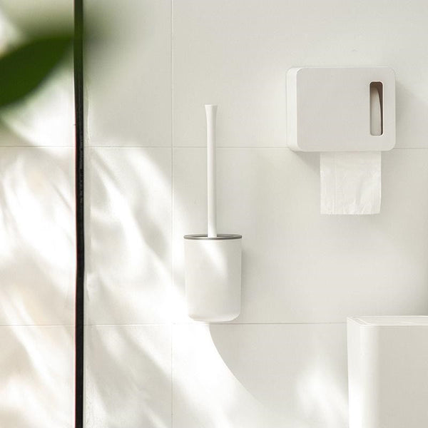 Liheng Japanese toilet brush Wall-mounted no dead ends Washing toilet Silicone long handle Toilet cleaning brush Bathroom household god