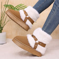 thick sole snow boots for women winternew arrivalfashionexportplus size round toe flats slip-on heattech cotton shoes