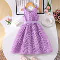 Girls' (toddler) dress, elegant party dress with 3d wavy stripes