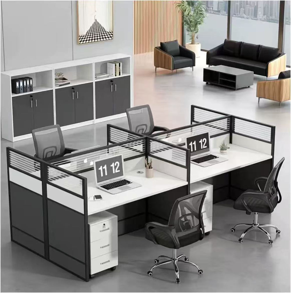 Staff desk and chair combination casual four-six-person partition screen computer desk office computer employee desk