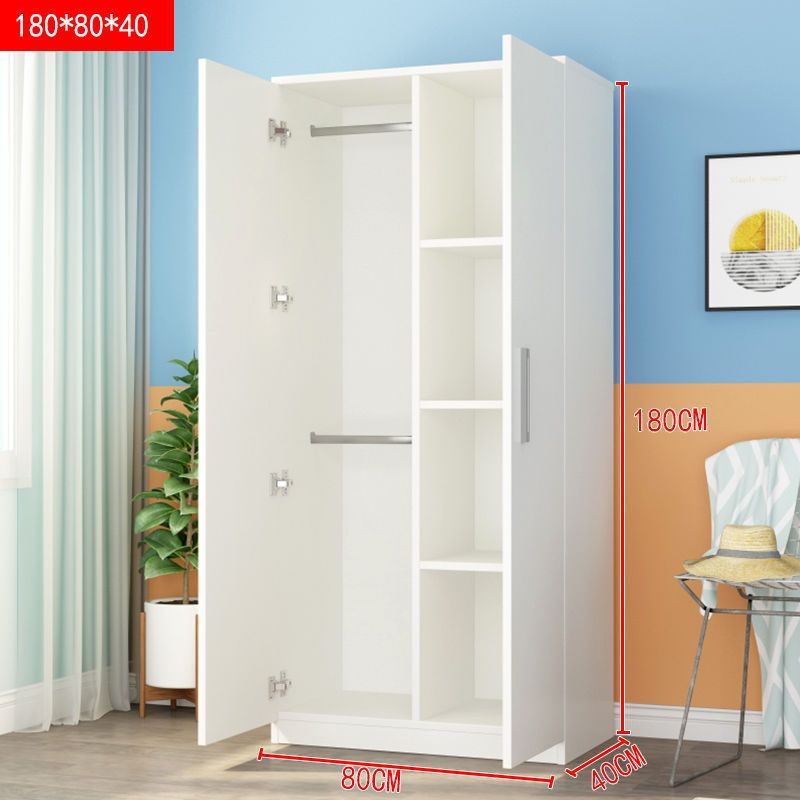 Wardrobe solid wood simple household bedroom rental room simple plate assembly storage cabinet locker large wardrobe