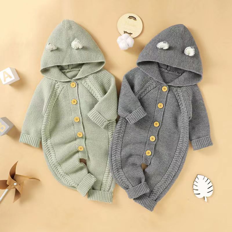 Baby knitting onesie fall and winternewborn baby boy and girl sweater cute heattech romper 016