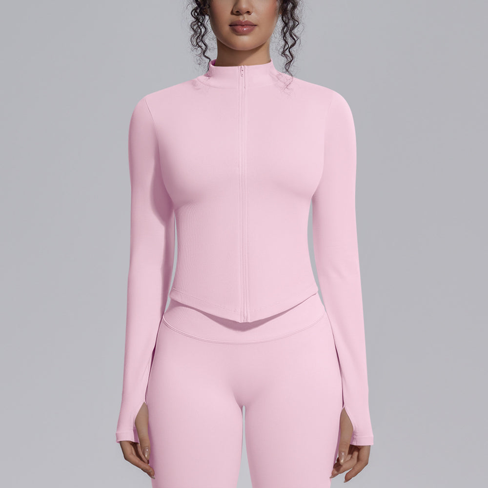New seamless solid color high-stretch yoga set - 4 piece activewear for running, fitness, and yoga