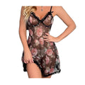 Midnight charm lingerie babydoll dress - sexy lace floral lingerie - sheer sleepwear 2621