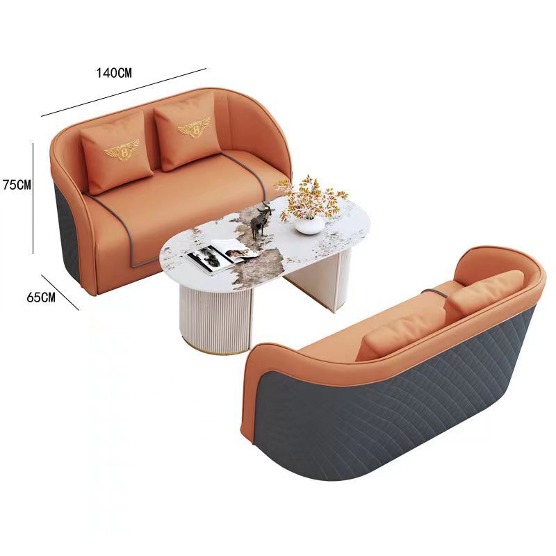 Luxury milk tea shop/coffee shop double seater casual reception/meeting pub/bar booth sofa and coffee table set