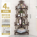【foldable & no assembly】wrought iron bathroom corner shelf - freestanding organizer for bathroom, toilet, and kitchen
