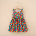 new milk silk printed sleeveless dress for toddlers and young children - country style floral tank dress for girls