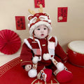 Baby winter onesie new year's greeting clothes winter dragon year first birthday clothes for boys and girls happy new year festive outing clothes
