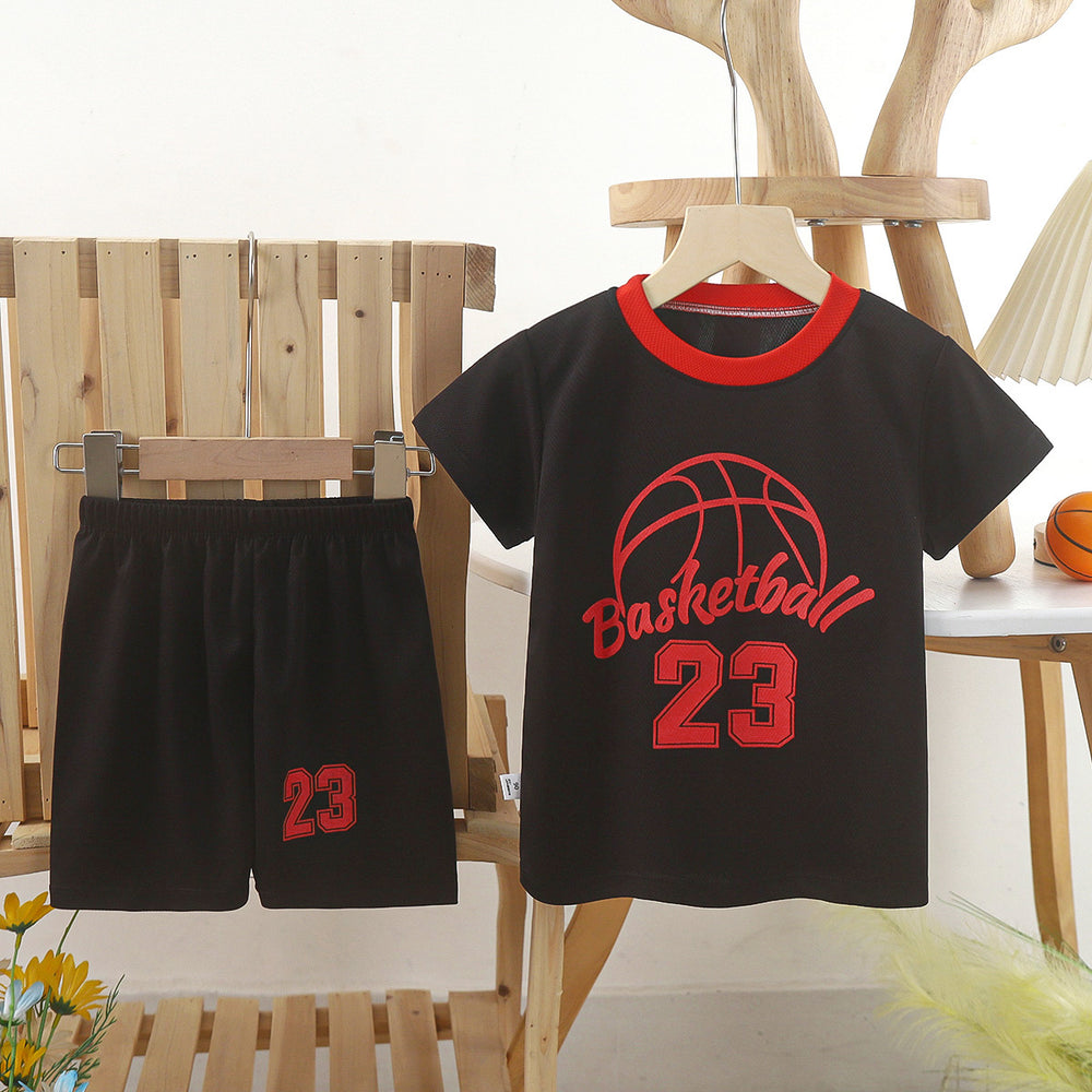 new kids' basketball jersey set - boys' and girls' summer quick-dry mesh outfit - short sleeve sports clothing for children and teens