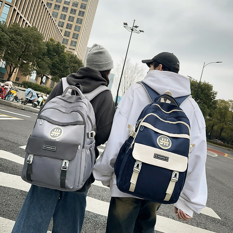 Cross-border new large-capacity schoolbag, junior high school student, college student backpack, Korean version of casual tide student backpack wholesale
